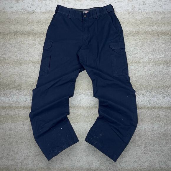 Vintage 5.11 Tactical Pants Navy Blue Baggy Fit Double Knees Cargos Military 90s - Picture 2 of 4